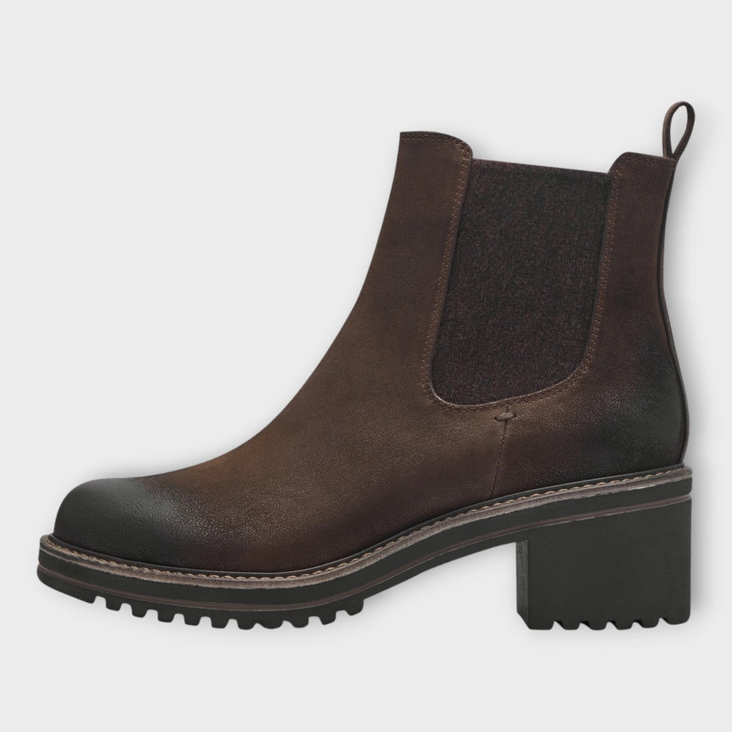 Marco Tozzi 25421-43 Brown Waxy Faux Leather Chunky Sole Boot CAFE 25421-43