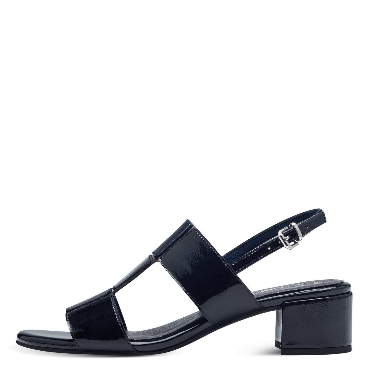 Marco Tozzi 28204 NAVY Patent Block Heel Dress Sandal 28204-825