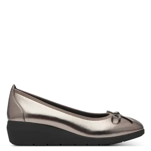 Jana 22162 Pewter Wide fitting Ballerina Pump with Wedge Heel