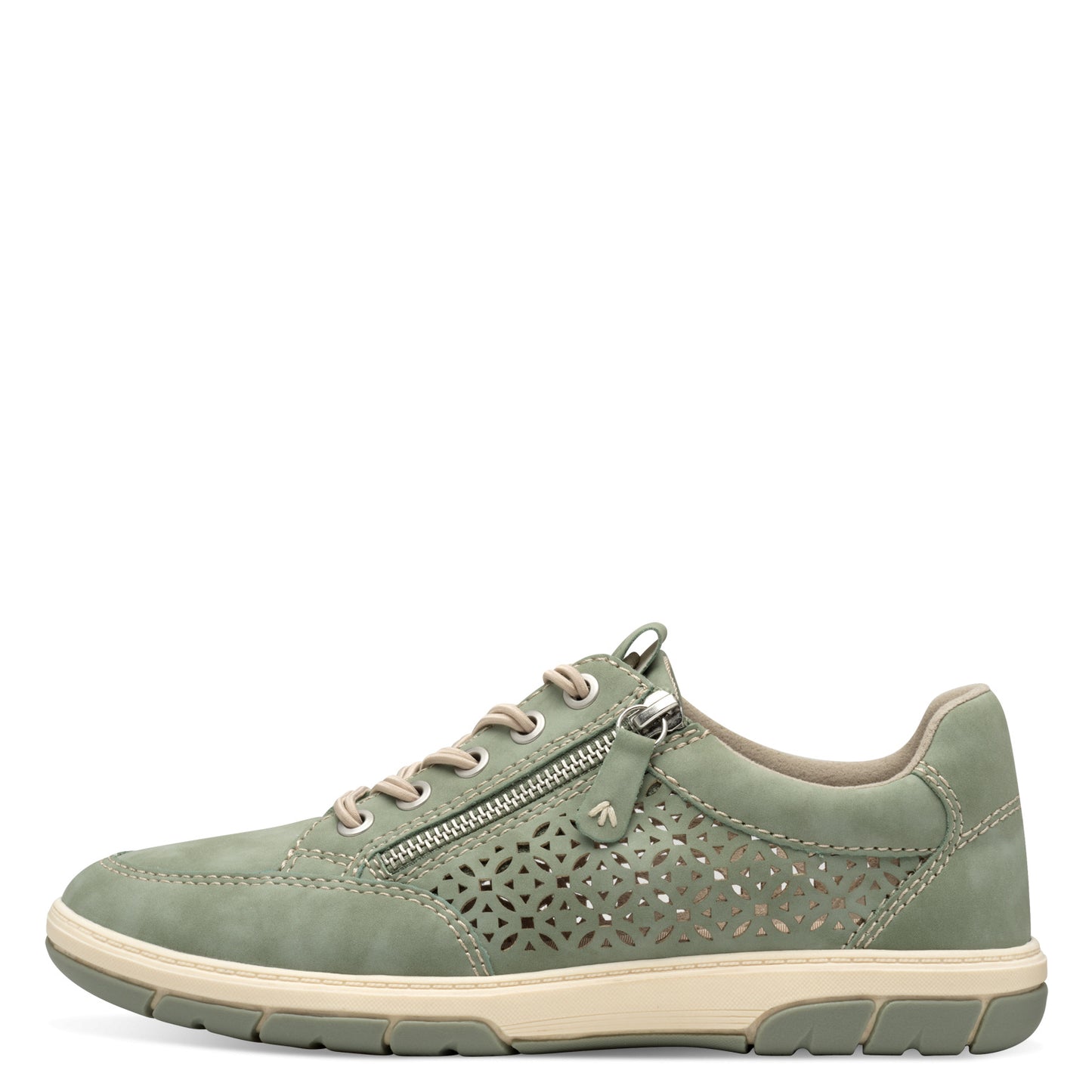 Jana 23665-44 SAGE Wide Fit Trainer with Laces and Zip 23665-44