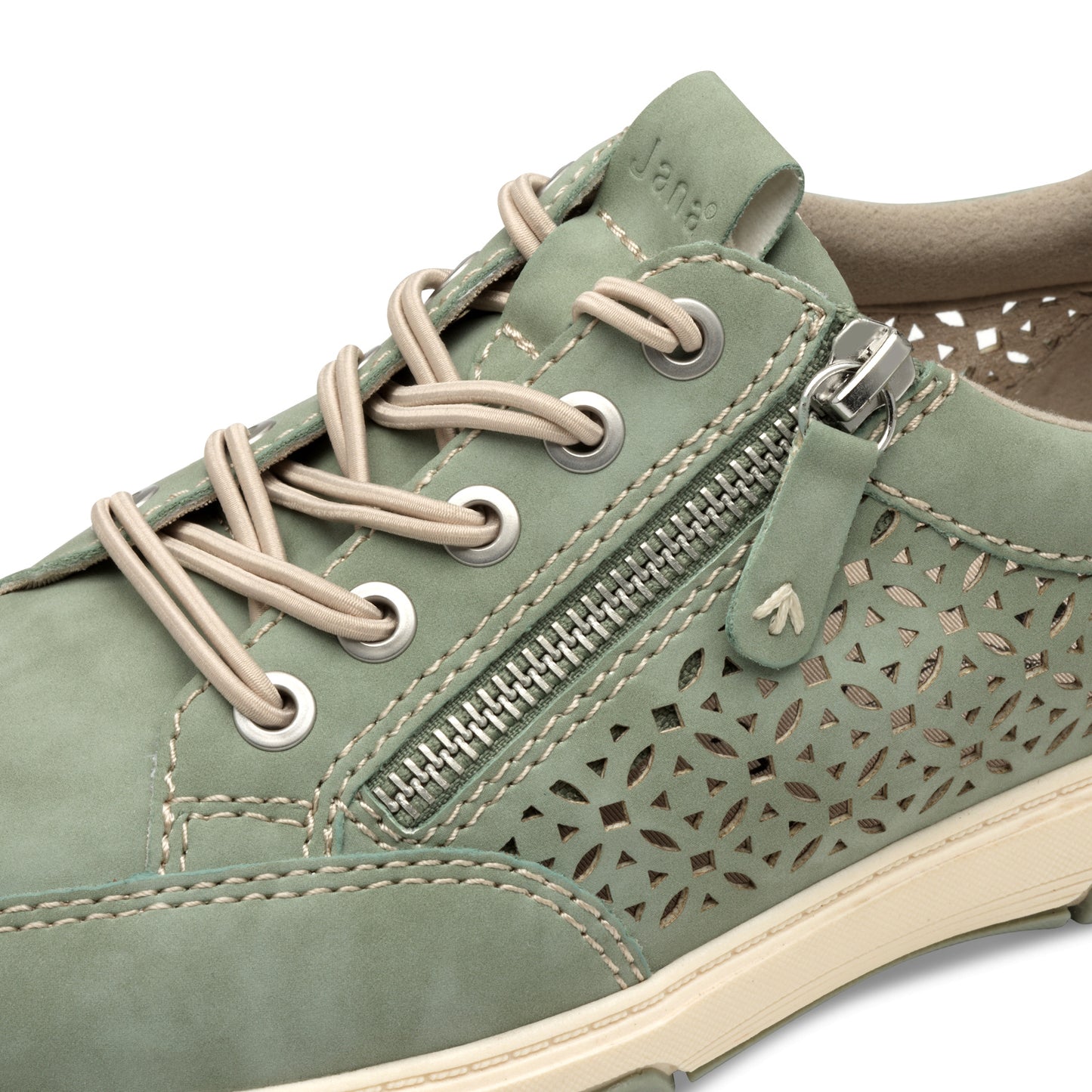 Jana 23665-44 SAGE Wide Fit Trainer with Laces and Zip 23665-44