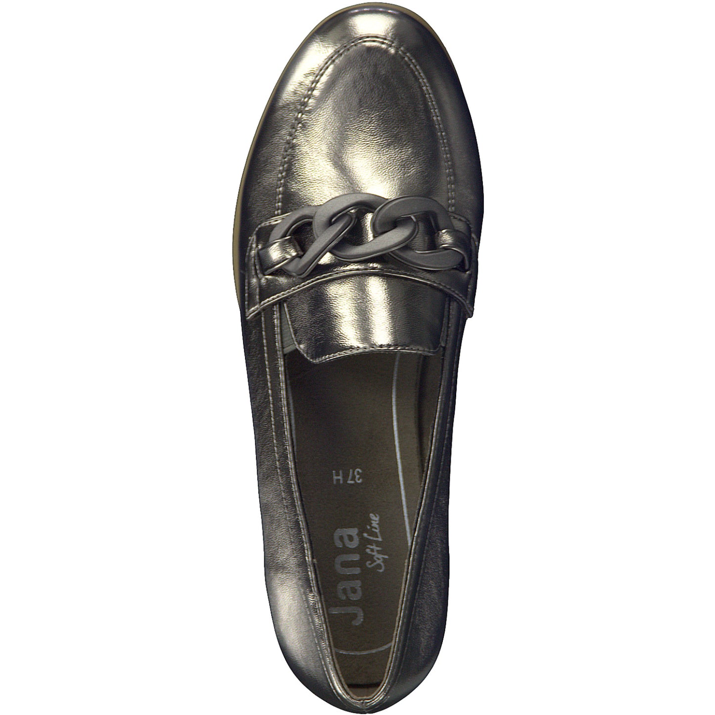Jana Loafer style shoe in wide fitting PEWTER 24260-018