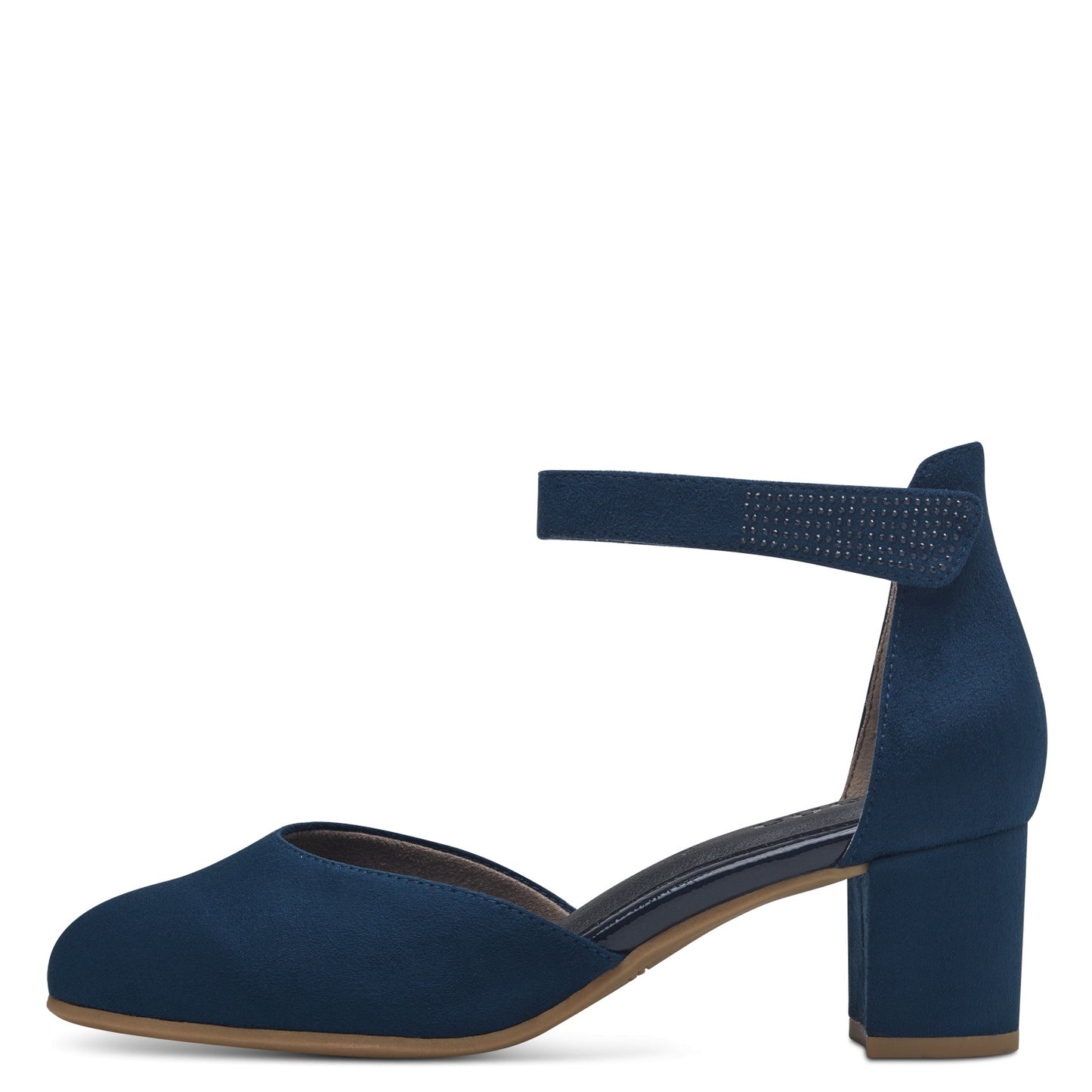 Jana 24475 NAVY Wide fitting block Heel Bar shoe 24475-805