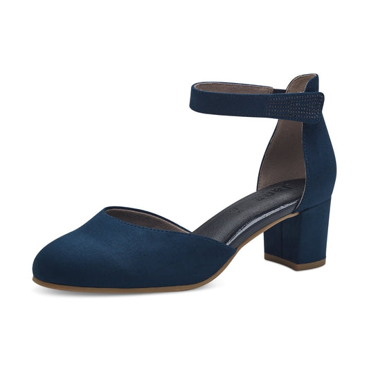 Jana 24475 NAVY Wide fitting block Heel Bar shoe 24475-805