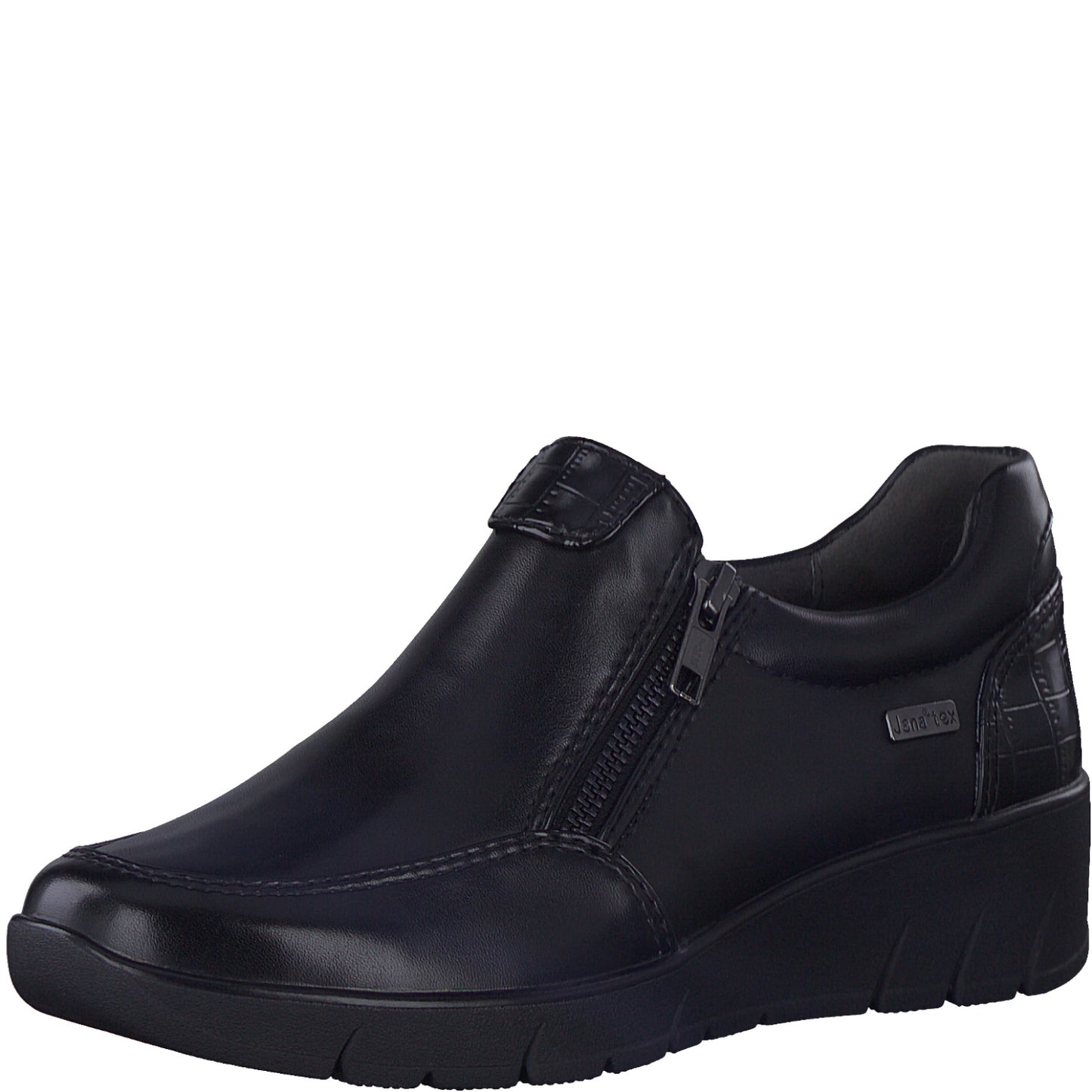 Jana Casual shoe with duel zips 24663-055 BLACK