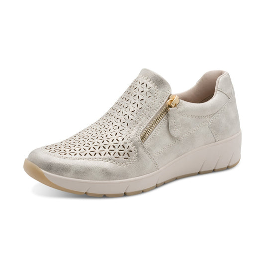 Jana 24765-46-499 GOLD Slip On Trainer Style Shoe with Zip 24765-46-499