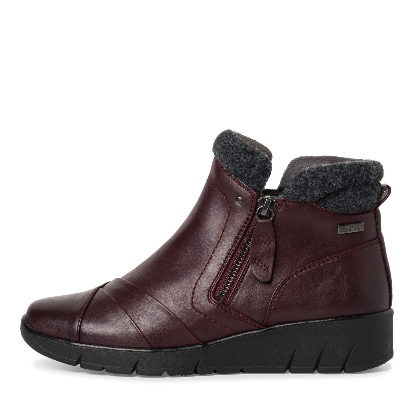 Jana Wedge Ankle Boot with zip 26461 MERLOT