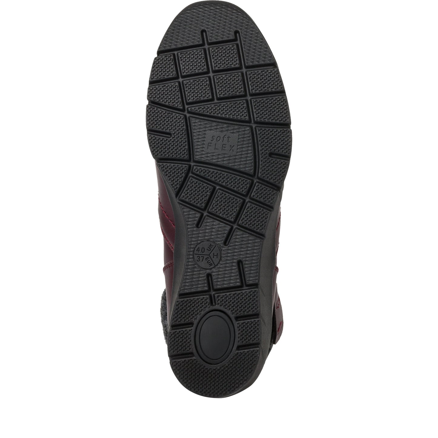 Jana Wedge Ankle Boot with zip 26461 MERLOT