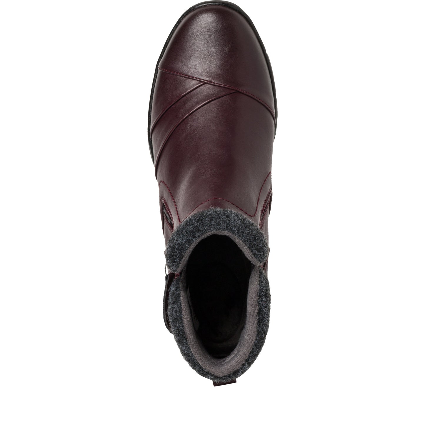 Jana Wedge Ankle Boot with zip 26461 MERLOT