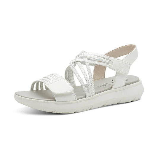 Jana 28766-42 WHITE/SILVER Touch Fastening Adjustable wide Fit Sandal