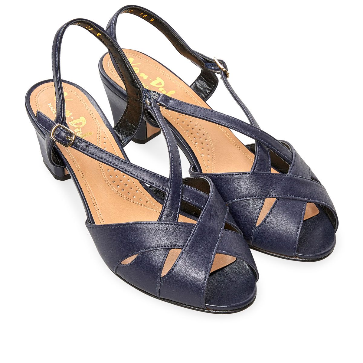 Van Dal LIBBY Navy Leather Wide Fitting Sandal
