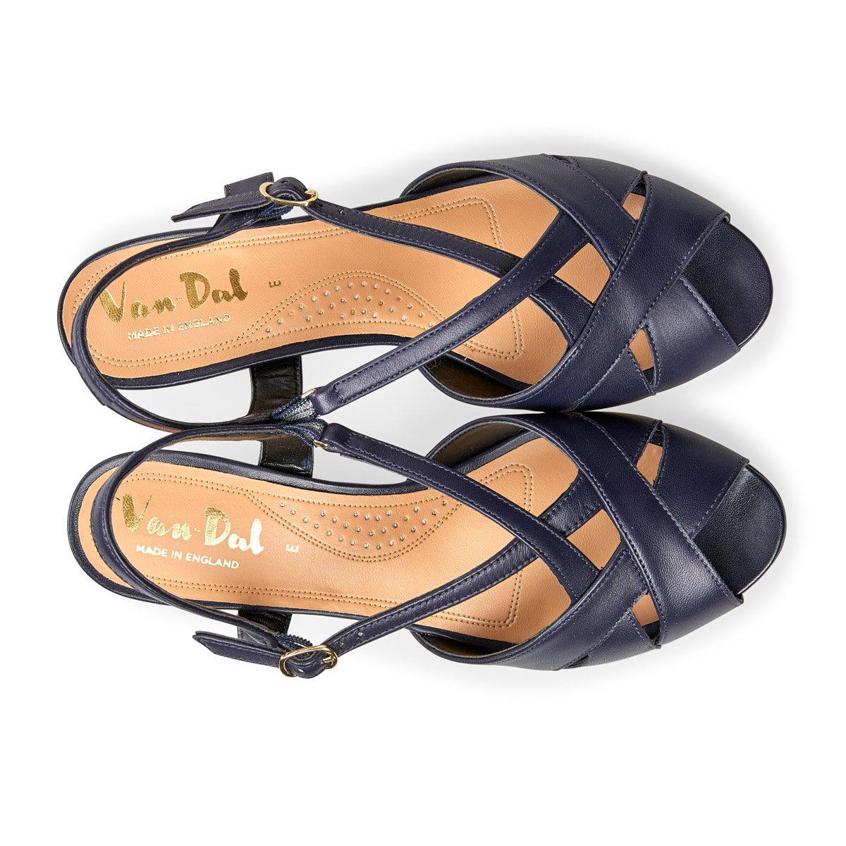 Van Dal LIBBY Navy Leather Wide Fitting Sandal