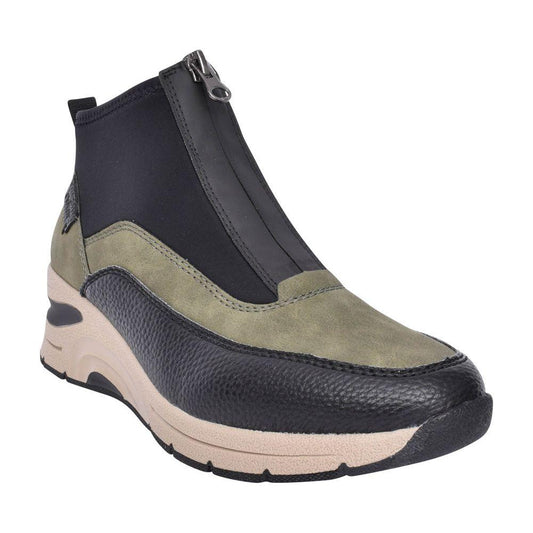 Rieker Ladies Boot N9362 GREEN Trainer style front zip ankle boot N9362-54
