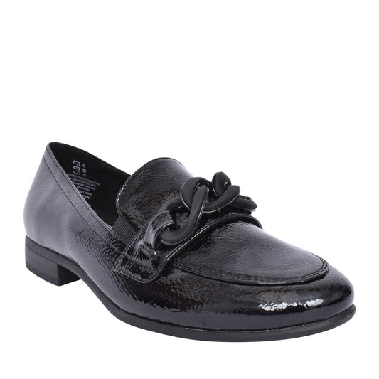 Jana 24260 BLACK Patent H fitting Slip On Shoe