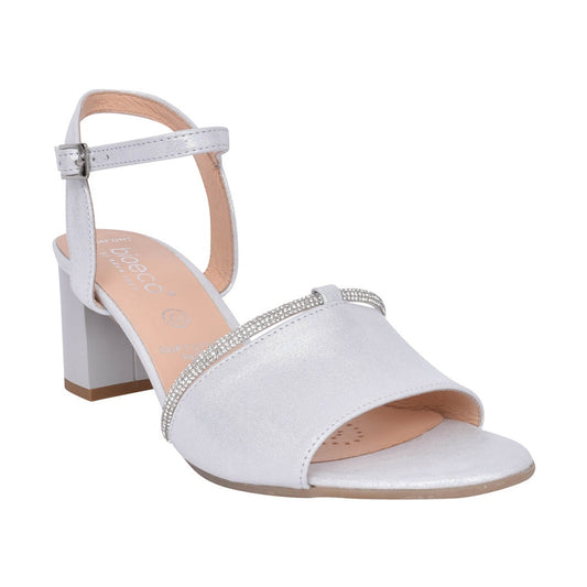 Bioeco 4040 Silver Wide Fitting Block Heel Dress Sandal 4040-2439-1661