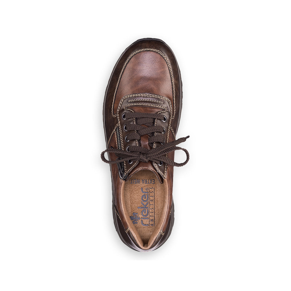 Rieker Extra Wide TOFFEE Lace Up with Zip 03329-25