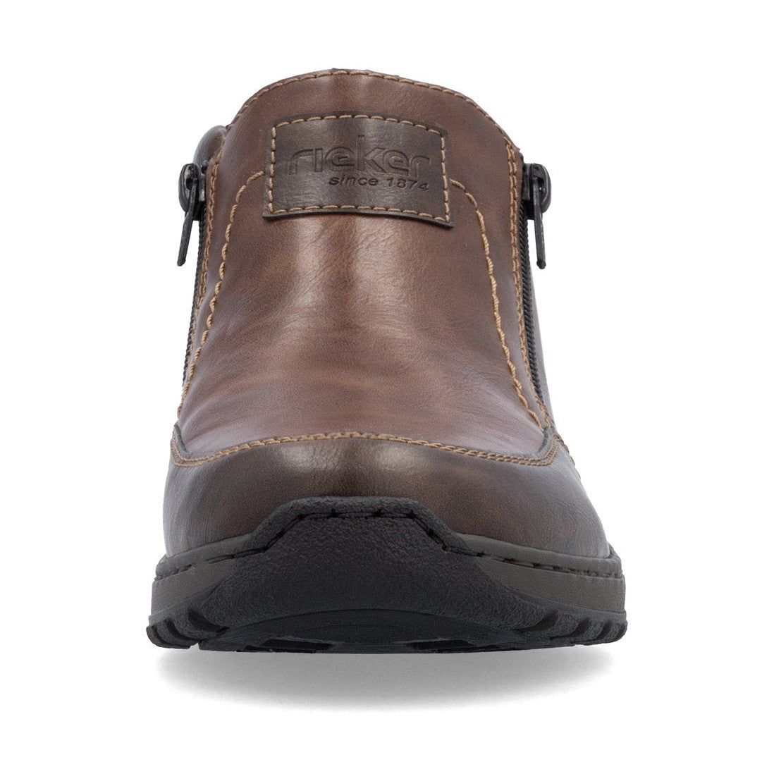 Rieker Men's Extra Wide Ankle Boot with double zips 03352-24 BROWN