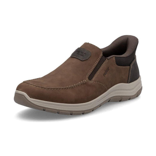 Rieker Men's Shoe- Casual Step-in Extra wide Shoe BROWN 03655-24