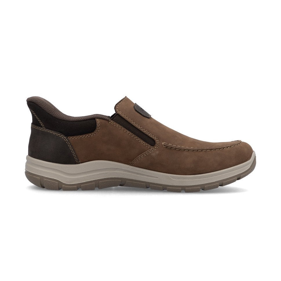 Rieker Men's Shoe- Casual Step-in Extra wide Shoe BROWN 03655-24