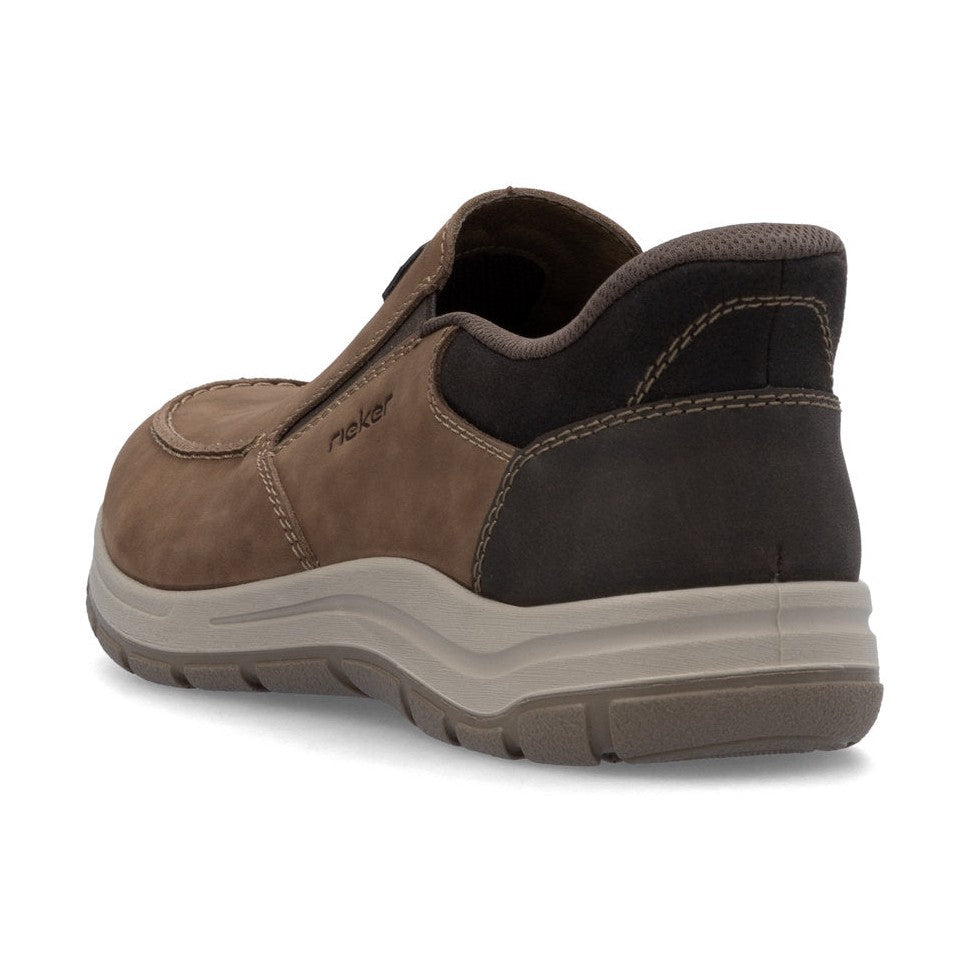 Rieker Men's Shoe- Casual Step-in Extra wide Shoe BROWN 03655-24