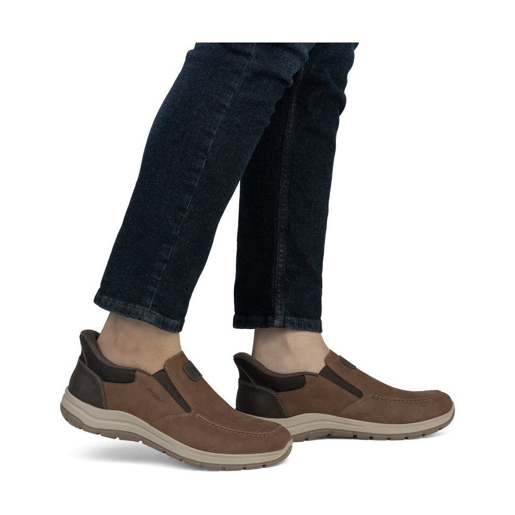 Rieker Men's Shoe- Casual Step-in Extra wide Shoe BROWN 03655-24