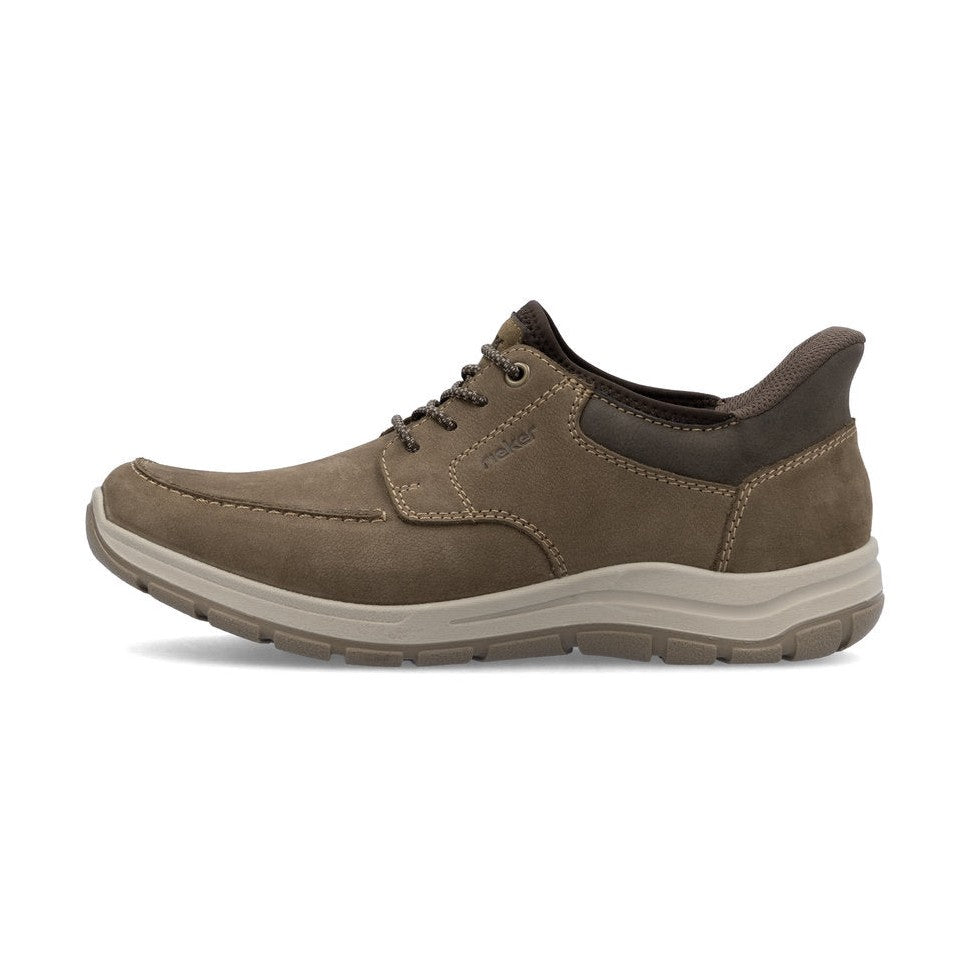 Rieker Ready2Go Men Shoe 03656-24 BROWN Extra wide slip-on with Elasticated Lace