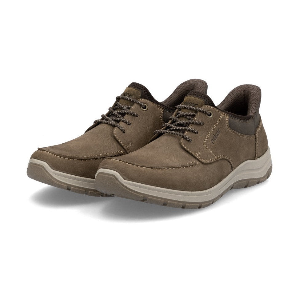 Rieker Ready2Go Men Shoe 03656-24 BROWN Extra wide slip-on with Elasticated Lace