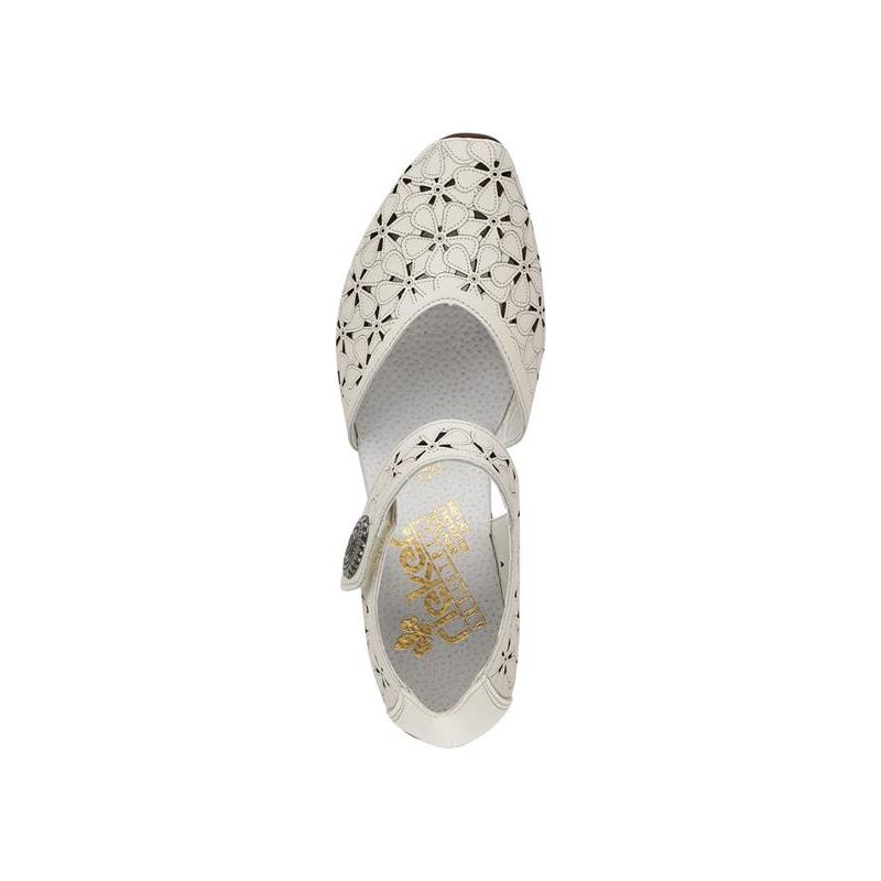 Rieker OFF WHITE Mary Jane Bar Low Heel Shoe 43786-80