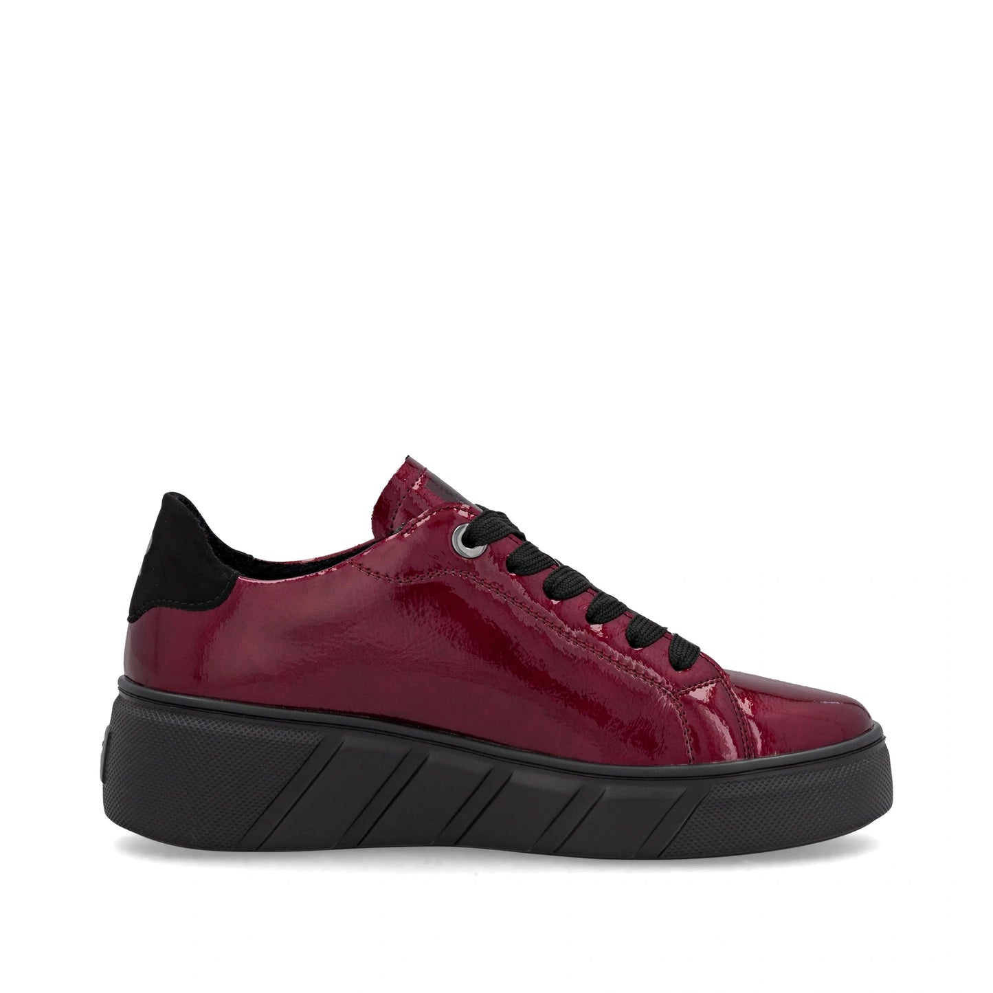 Rieker W2601 RED Patent Leather Low Top Sneakers W2601-35
