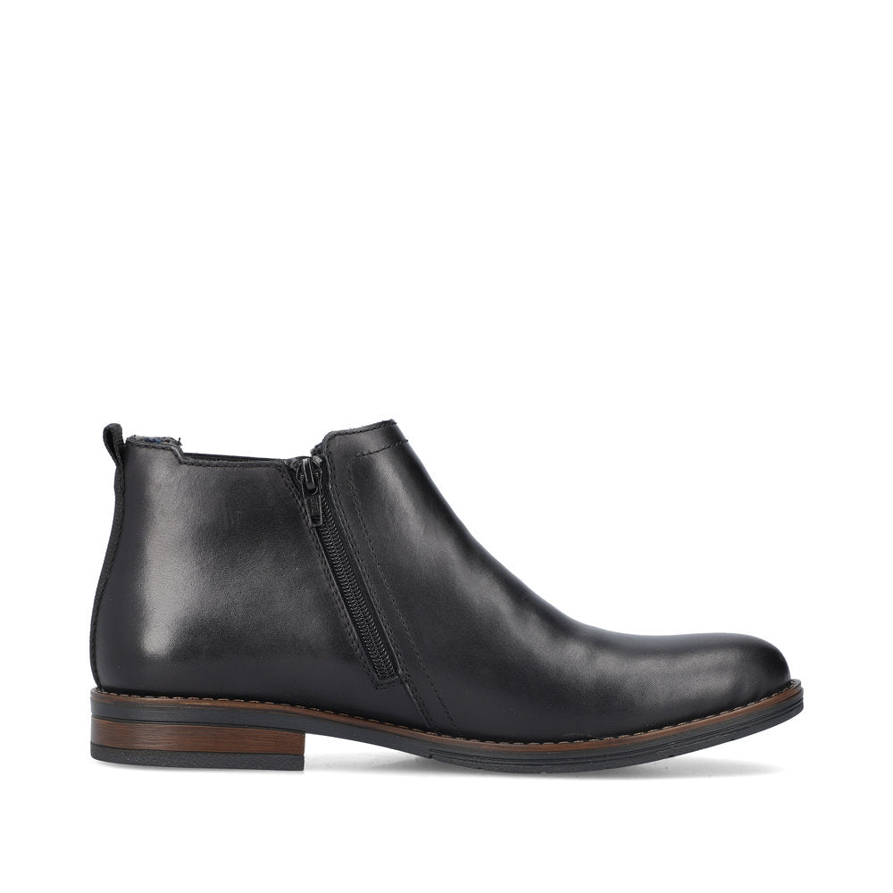 Rieker Men's Ankle boot with zip in leather BLACK 10374-00
