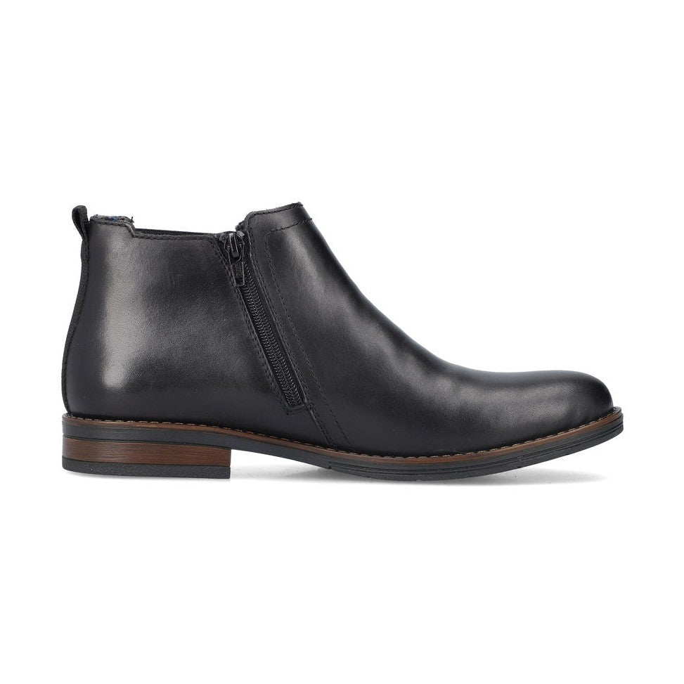 Rieker Men's Ankle boot with zip in leather BLACK 10374-00