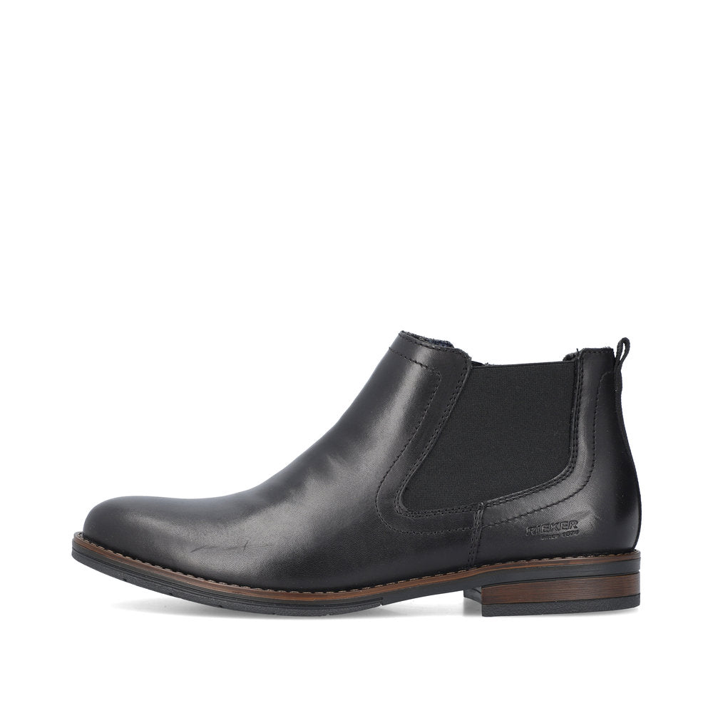 Rieker Men's Ankle boot with zip in leather BLACK 10374-00