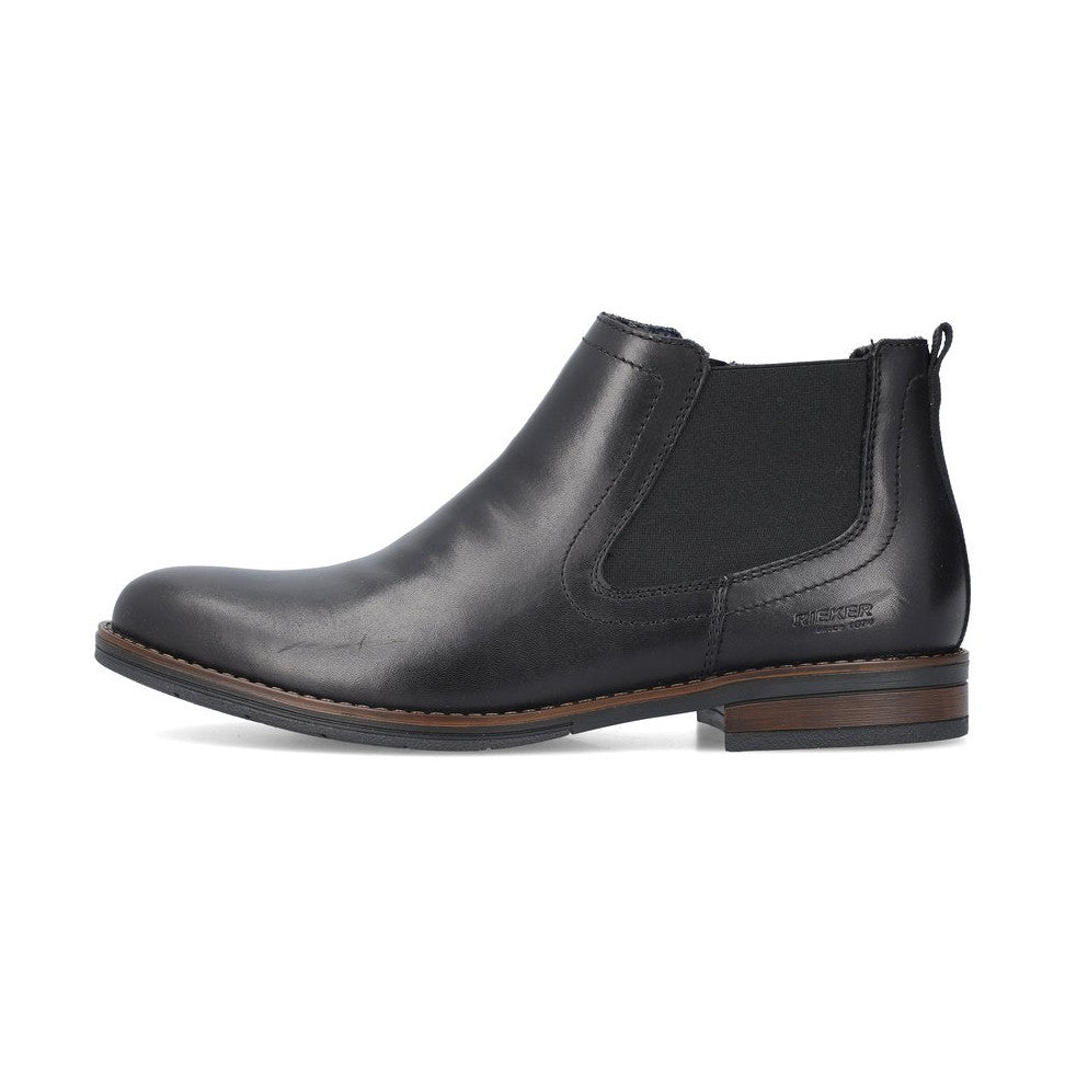 Rieker Men's Ankle boot with zip in leather BLACK 10374-00