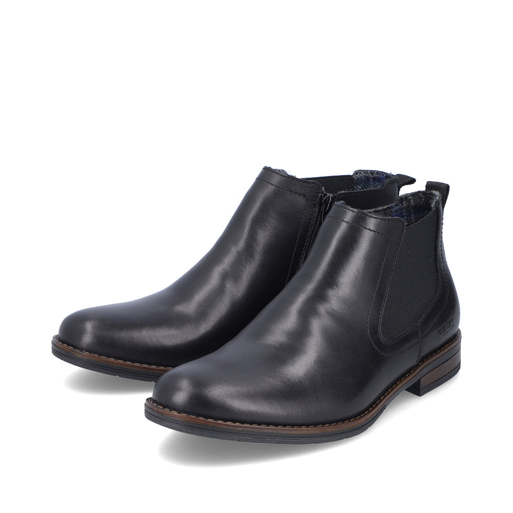 Rieker Men's Ankle boot with zip in leather BLACK 10374-00