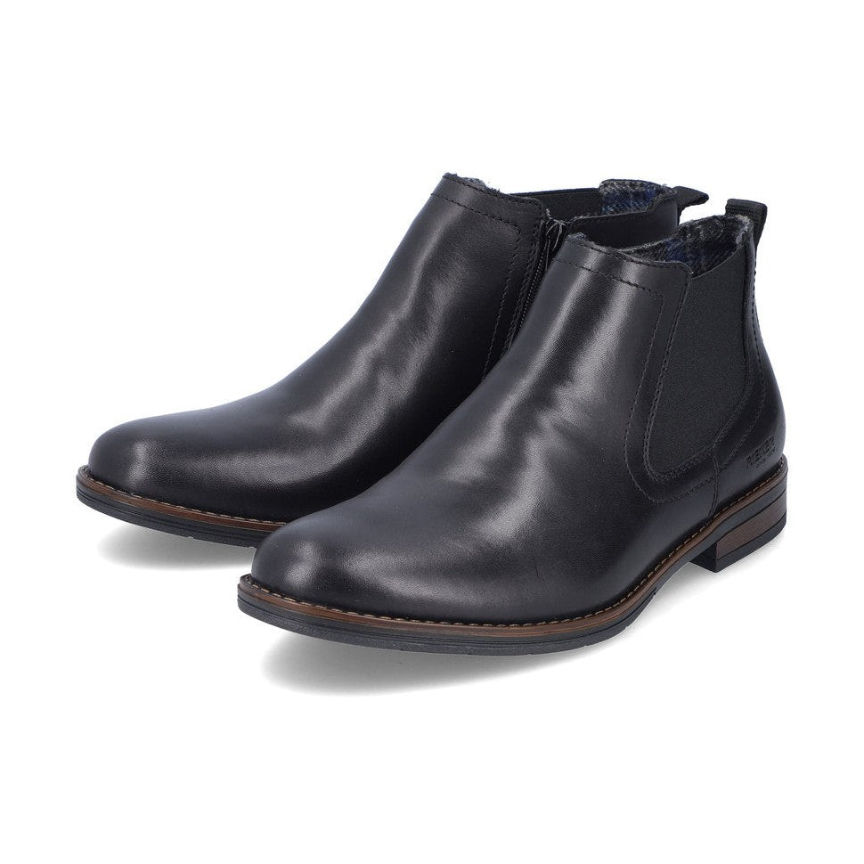 Rieker Men's Ankle boot with zip in leather BLACK 10374-00