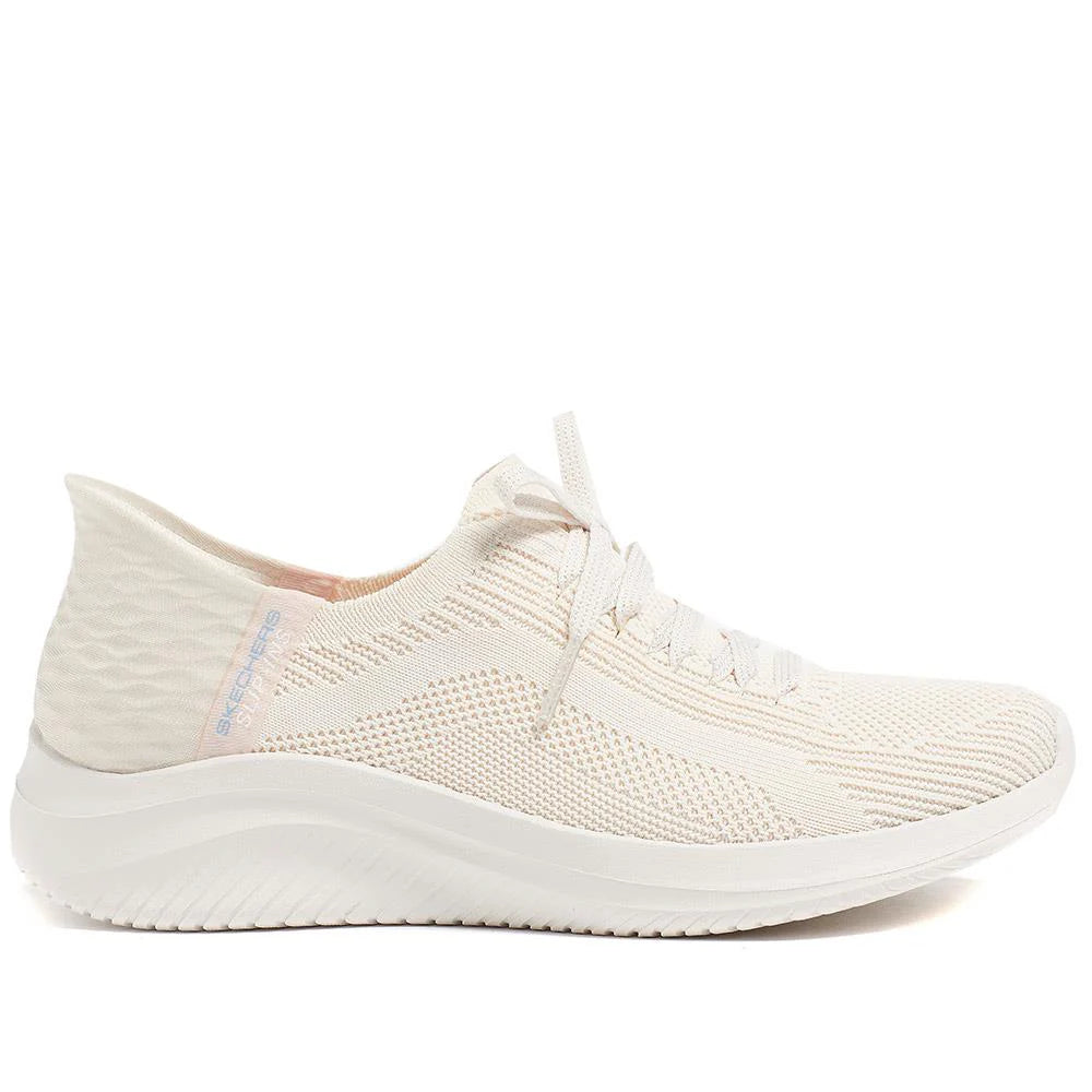 Skechers Slip-ins Trainer: 149710NAT NATURAL WIDE FITTING Ultra Flex 3.0 - Brilliant