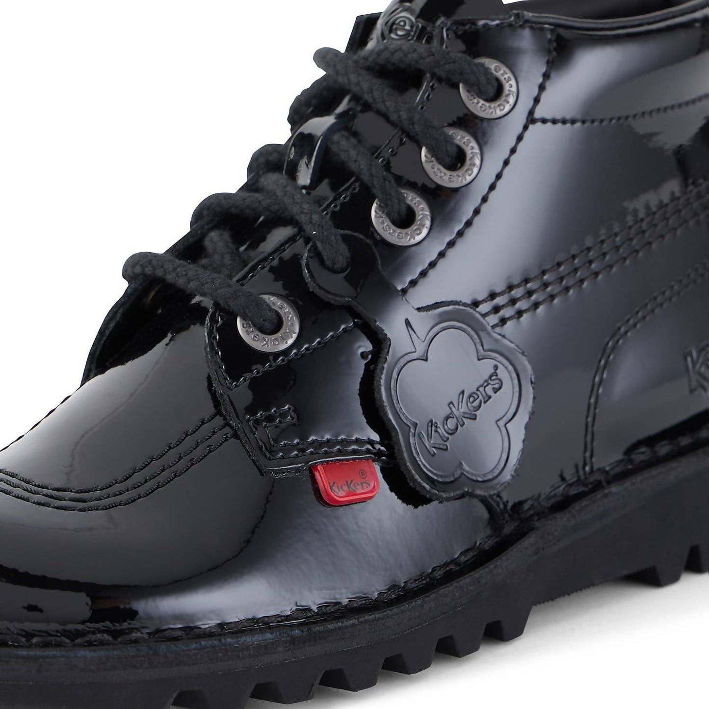 Kick Hi Classic Black Patent Leather Boots (Womens version)