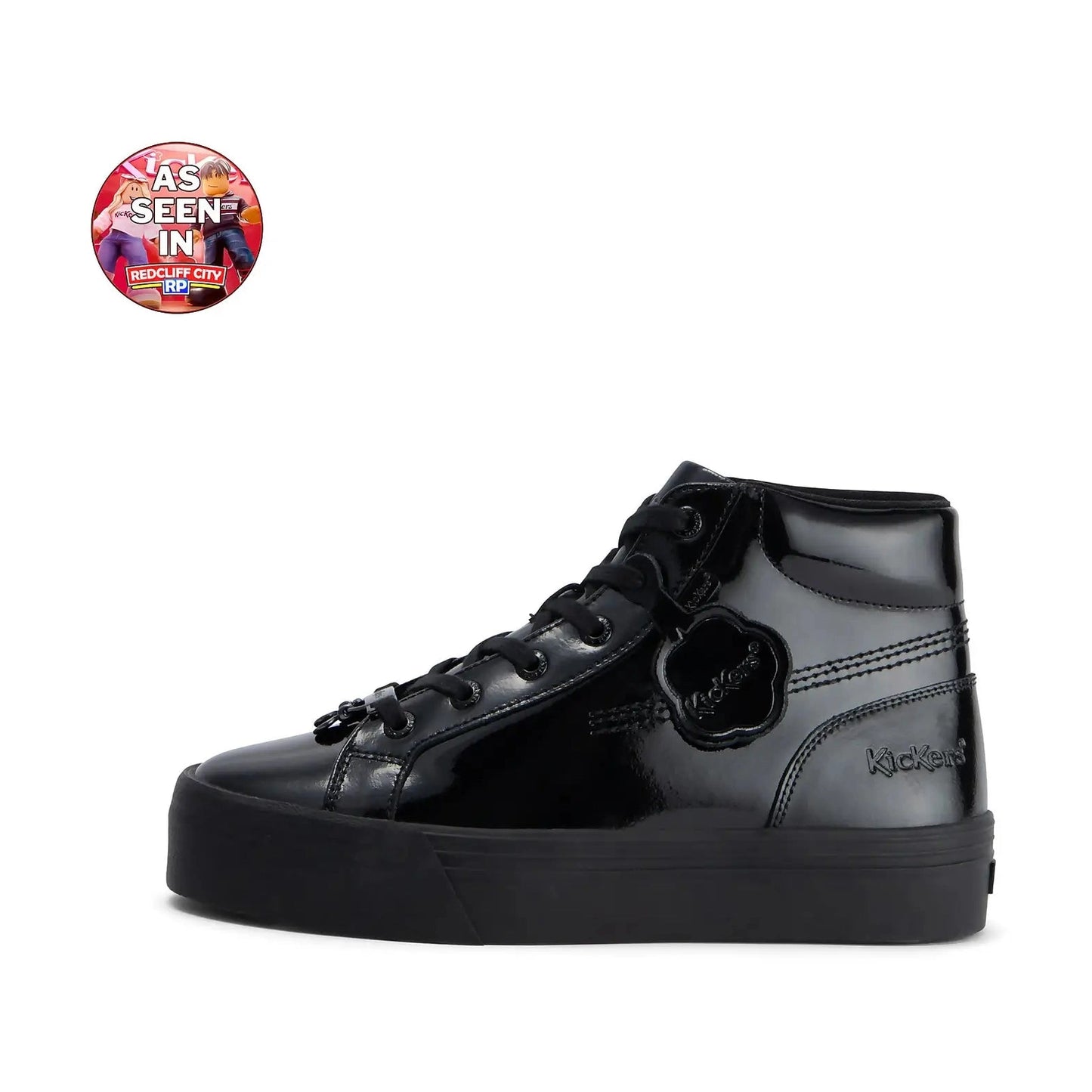 Kickers Tovni Hi Stack BLACK Patent leather Boots