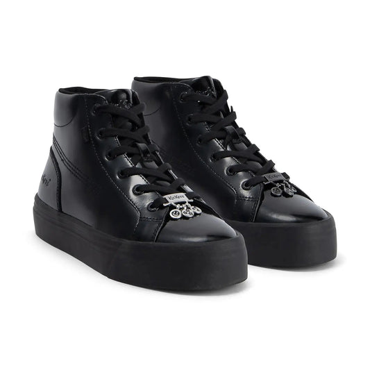 Kickers Tovni Hi Stack BLACK Patent leather Boots