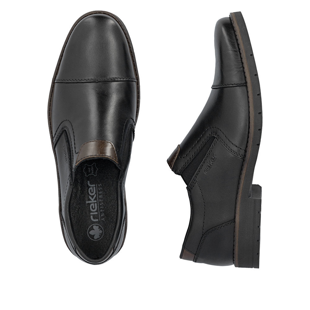 Rieker 13950 BLACK Leather Slip-On Shoe 13950-00
