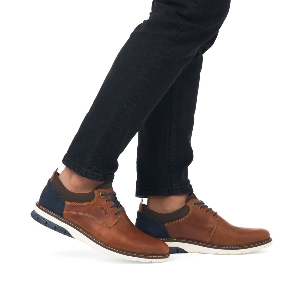 Rieker 14405 BROWN Leather Lace Up Shoes 14405-24