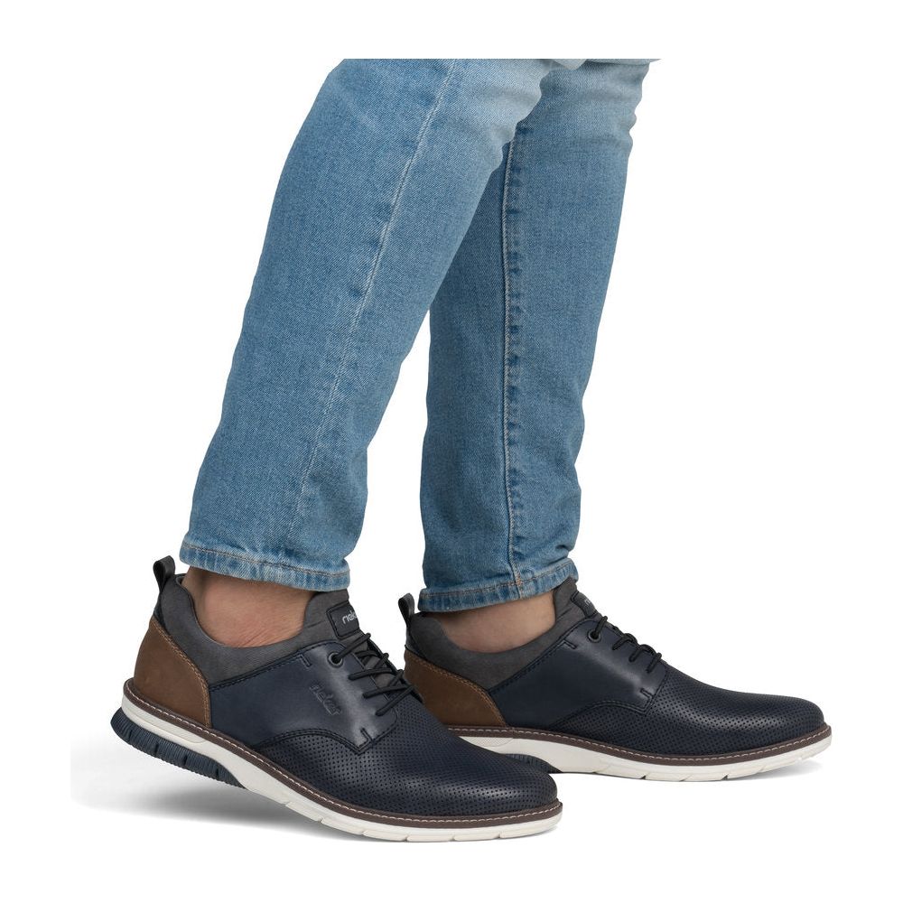 Rieker 14450 NAVY Leather Slip On Shoe 14450-15