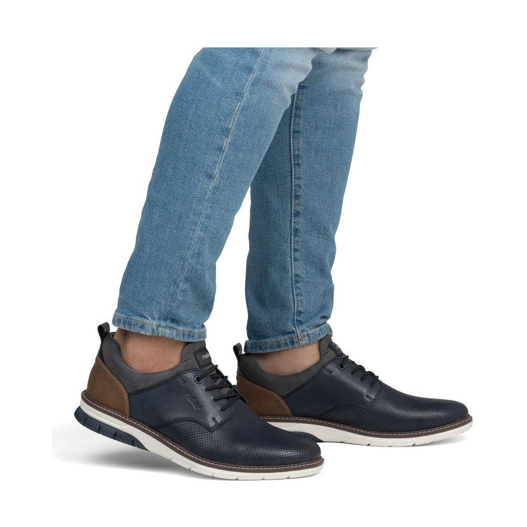 Rieker 14450 NAVY Leather Slip On Shoe 14450-15