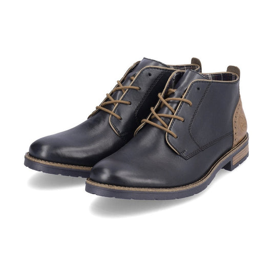 Rieker Men's Lace-up ankle boot Boot in leather 14605-14 NAVY