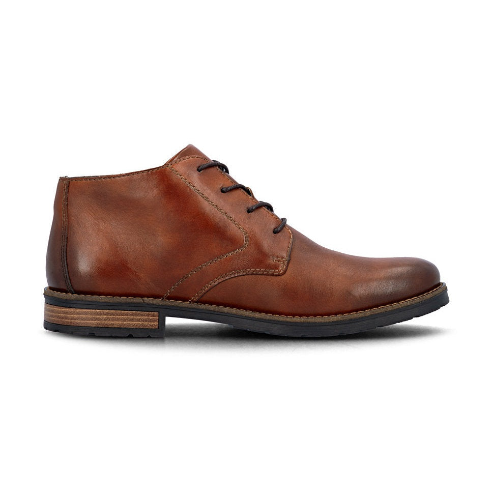 Rieker Men's Classic Leather Lace Up Boot 14609-24 BROWN