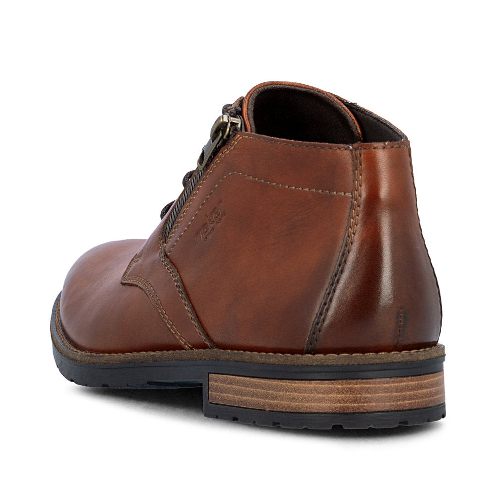 Rieker Men's Classic Leather Lace Up Boot 14609-24 BROWN