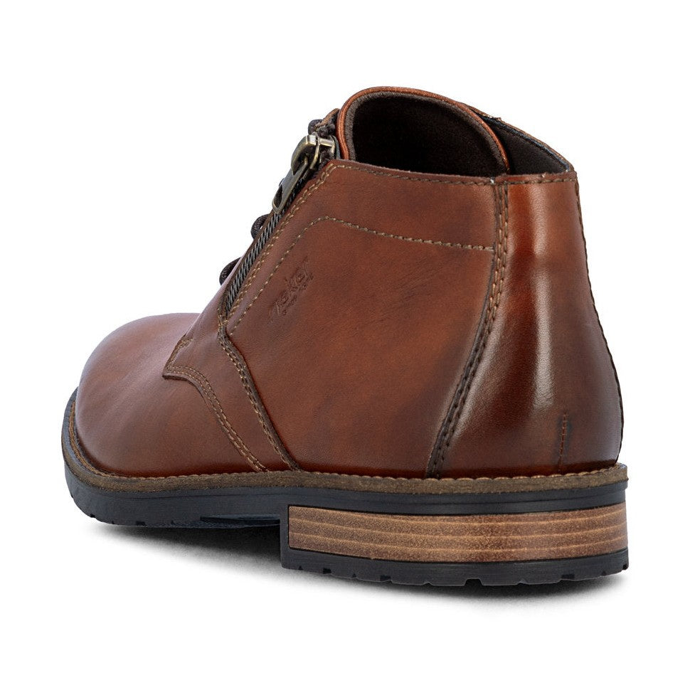 Rieker Men's Classic Leather Lace Up Boot 14609-24 BROWN