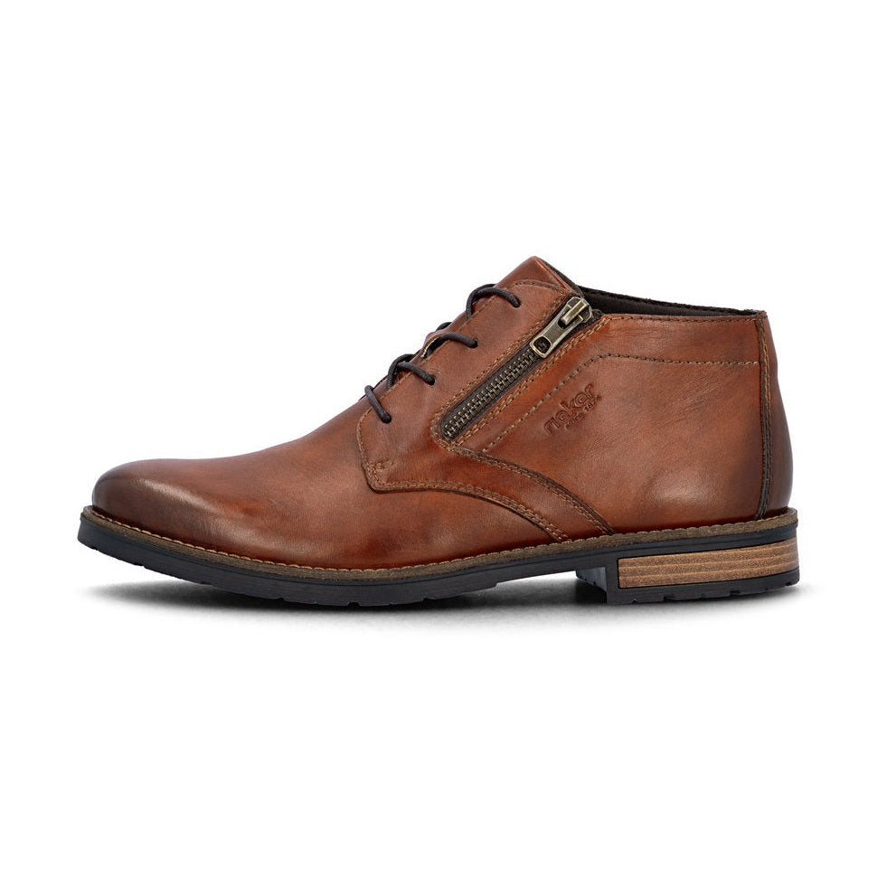 Rieker Men's Classic Leather Lace Up Boot 14609-24 BROWN