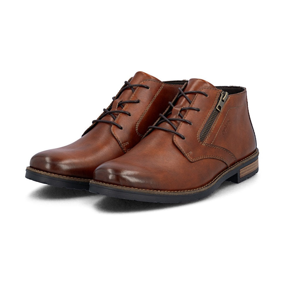 Rieker Men's Classic Leather Lace Up Boot 14609-24 BROWN