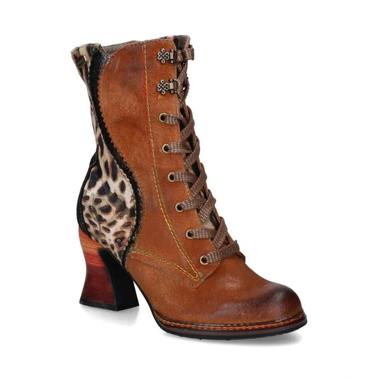 Laura Vita Eleao 42 Stunning CAMEL Leather Lace Boot With Zip ELEAO 42